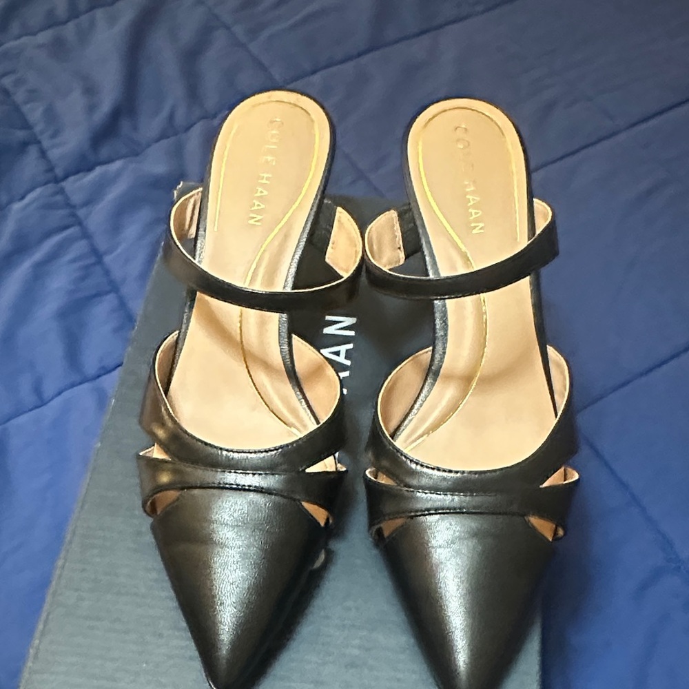 Cole Haan Black Pointed Toe Heels
